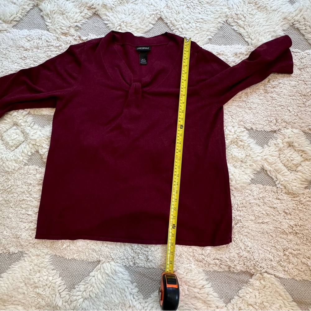 Lane Bryant Beautiful deep wine color 3/4 sleeves Sweater size 18/20 - Picture 3 of 7